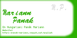 mariann panak business card