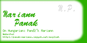 mariann panak business card